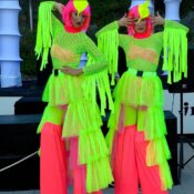 Stilts with fluop costumes